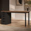 Bureau d'ordinateur 47 po avec 5 tiroirs et armoire réversible, bureau rustique et personnel avec rangement, table d'écriture moderne pour petits espaces