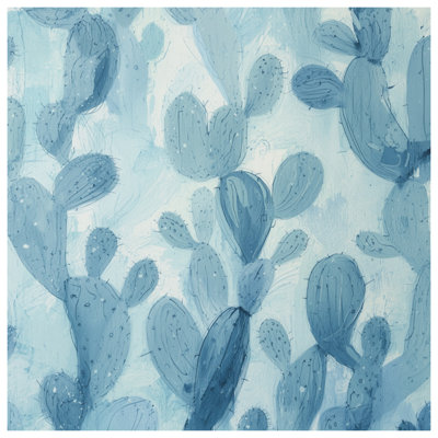 Tapis de bain cactus bleu
