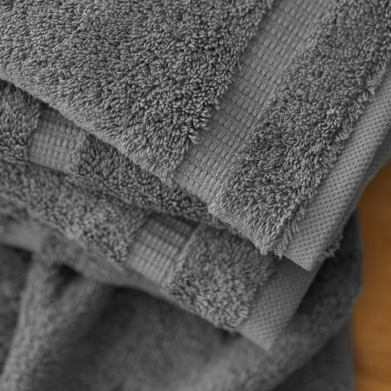 Antalya 100% Cotton Plush Washcloth, Gray
