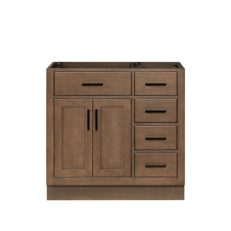 Base de meuble-lavabo simple 36 po Osoria, Chêne brun