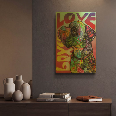 'Boxer Luv' By Dean Russo Gold Metal Wall Art, 12" x 16"