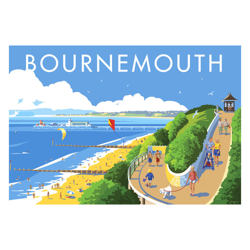 Bournemouth by Stephen Millership - Print, 30cm H x 40cm W x 1cm D, No Frame