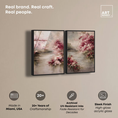 «Rosy Petals Duo», ensemble de 10 reproductions d'art encadrées par Art Remedy