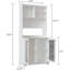 Meuble de cuisine, buffet de rangement en MDF avec portes et étagères ouvertes