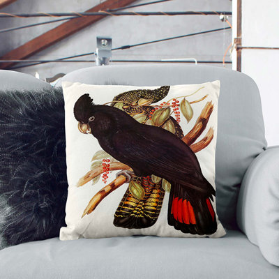 Banksian Cockatoo Square Throw Cushion