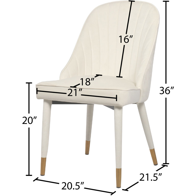 Chaise d'appoint rembourrée en velours Belle, Velours crème