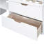 Lit mezzanine simple simple avec bureau roulant, tablette et tiroirs - Blanc, design attrayant en bois massif blanc pour un intérieur de chambre à coucher moderne-1901790342
