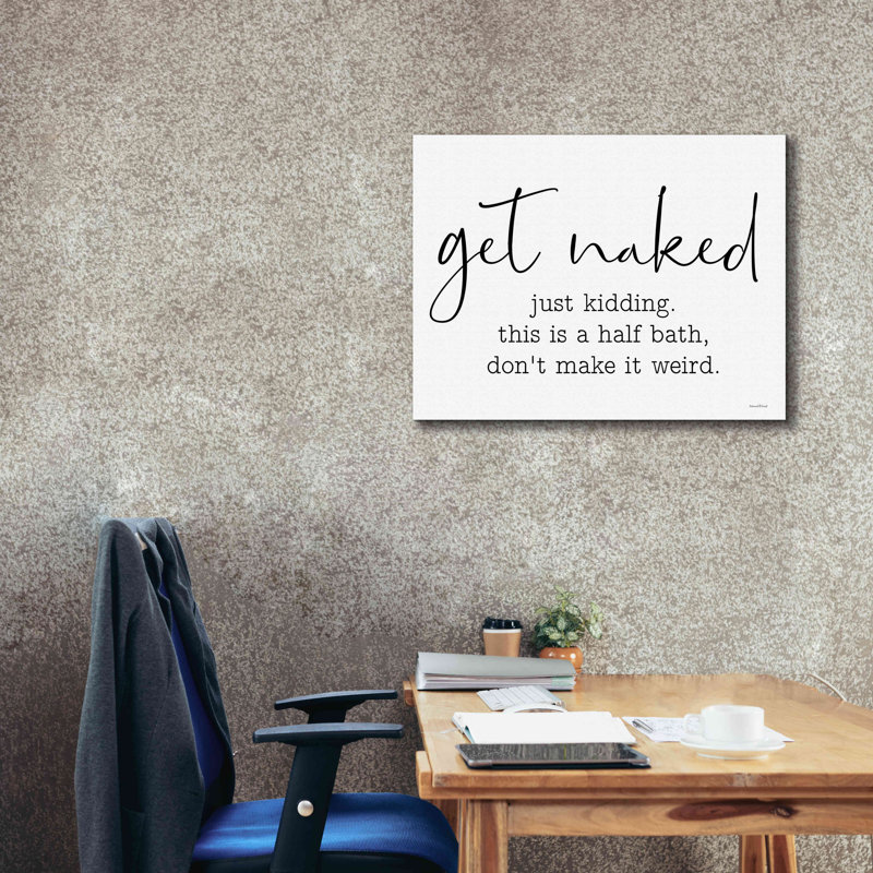 «Harsukh Get Nake» par Lettrage et doublure - impression sur toile tendue, H 26 po x l 34 po x P 1,5 po