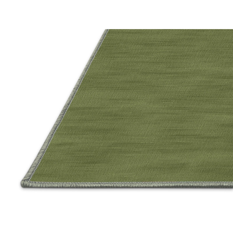 Tapis vert uni lavable à la machine, Rectangle 6 pi x 9 pi