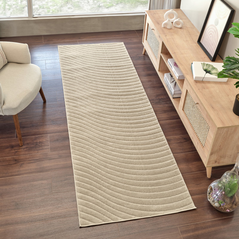 Ranota In- & Outdoor Scandi Modern Boho Beige Area Rug, Runner 80 x 230cm