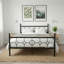 Cadre de lit circulaire simple en métal - Plateforme en fer robuste - Sans bruit - Assemblage facile - Aucun sommier nécessaire - Rangement sous le lit - Noir-129226411