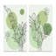 Ensemble de 2 peintures - feuilles botaniques abstraites vertes II-1177421042-1177421043