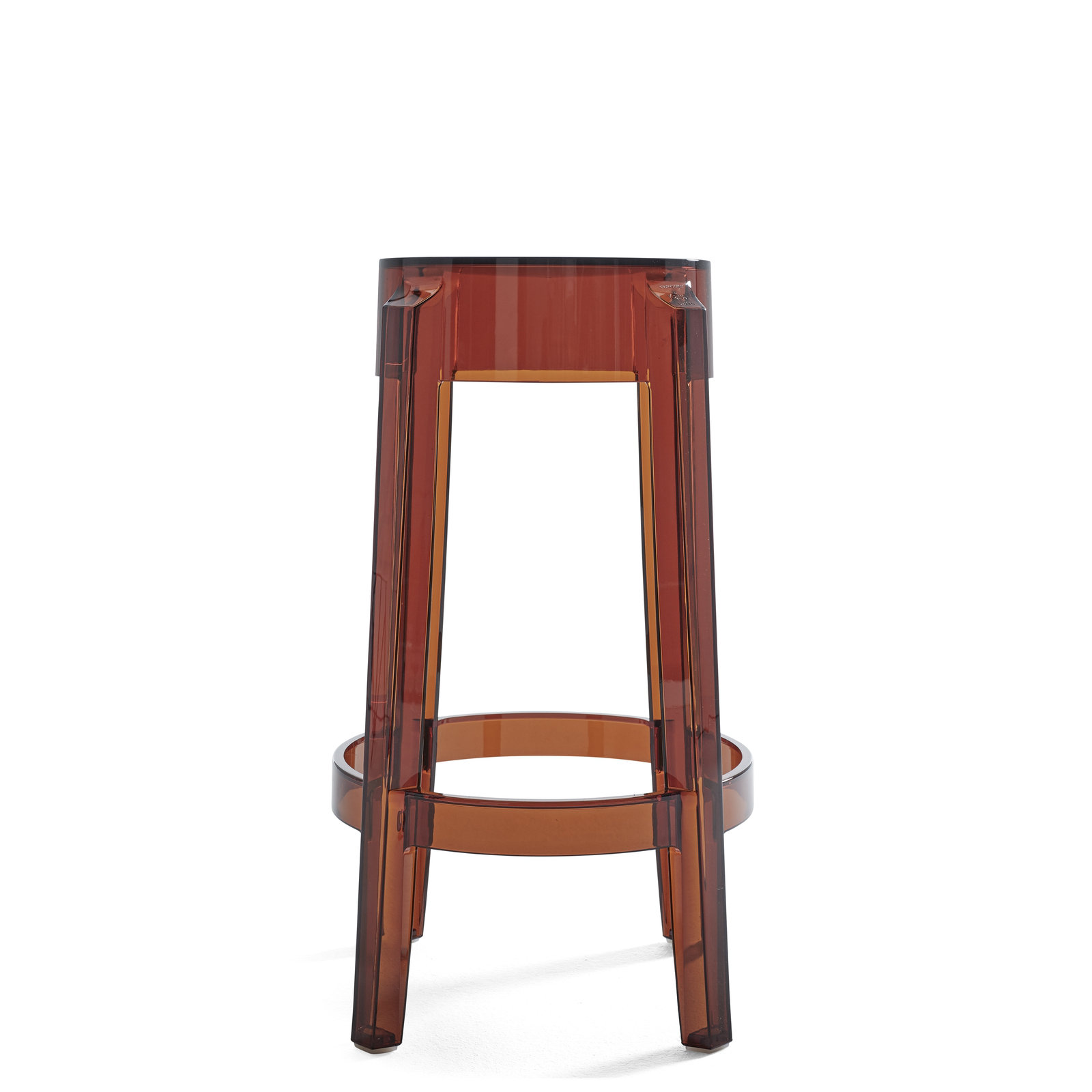 Charles Backless Outdoor Bar Stool, 25.59", Amber