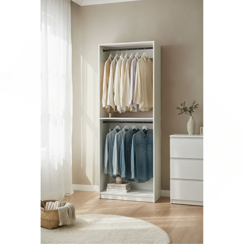 Garde-robe en bois 32 "avec tringles Prosper
