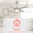 48'' Nova 4 Blades LED Smart Standard Ceiling Fan with Wall Control and Light Kit Included-874112750