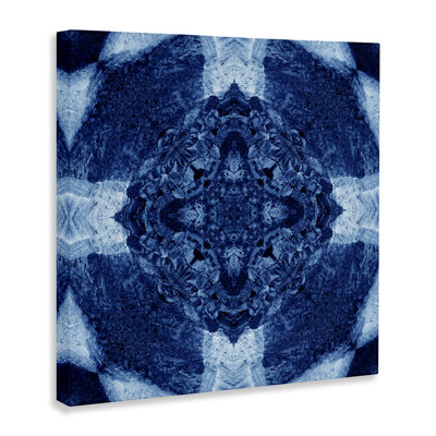 Blue & White Geometric Canvas Art by El Perkin