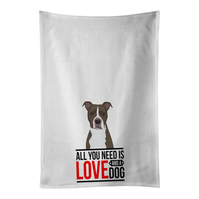 Ensemble de 2 serviettes de cuisine Pit Bull Blue # 6 White