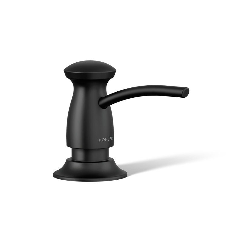 Transitional Design Refillable Soap Dispenser, Lotion Dispenser for Bathroom or Kitchen, Matte Black