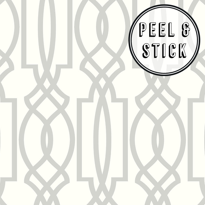 Arick Vinyl Peel & Stick Wallpaper Roll, Silver/White