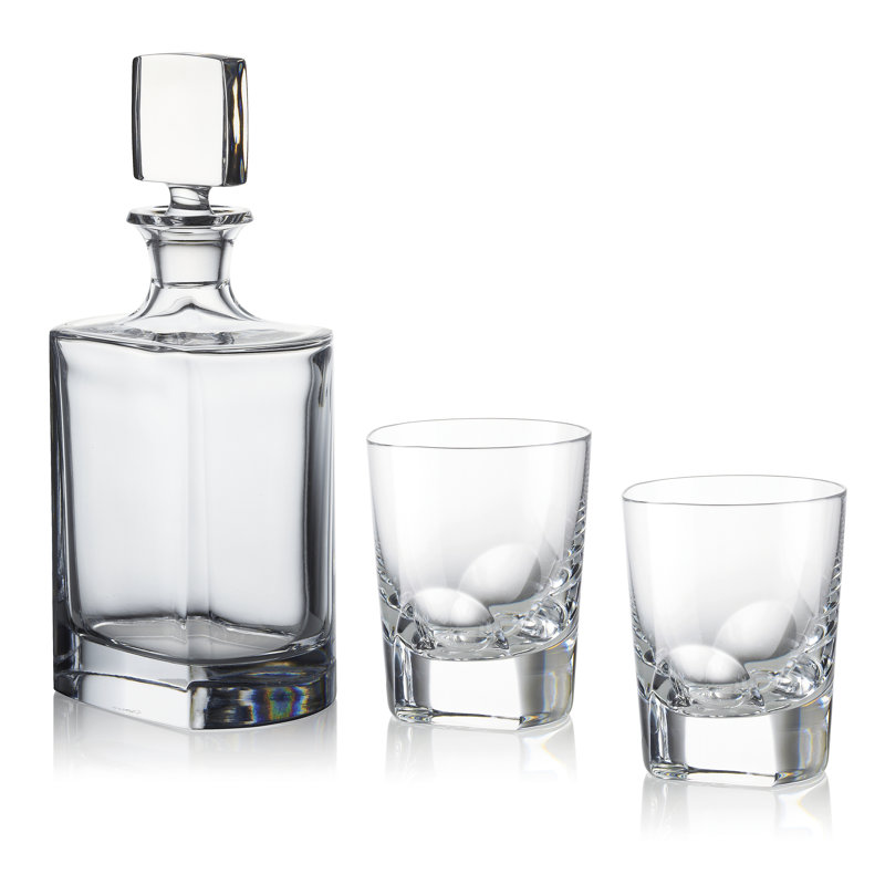 Manhattan Whiskey Decanter 27 Oz with DOF 9 Oz, Set of 2