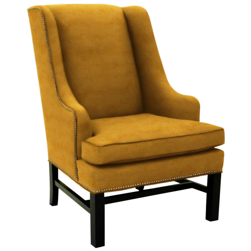 Wingback Chair, Brussels Oyster, Brushy Bayou