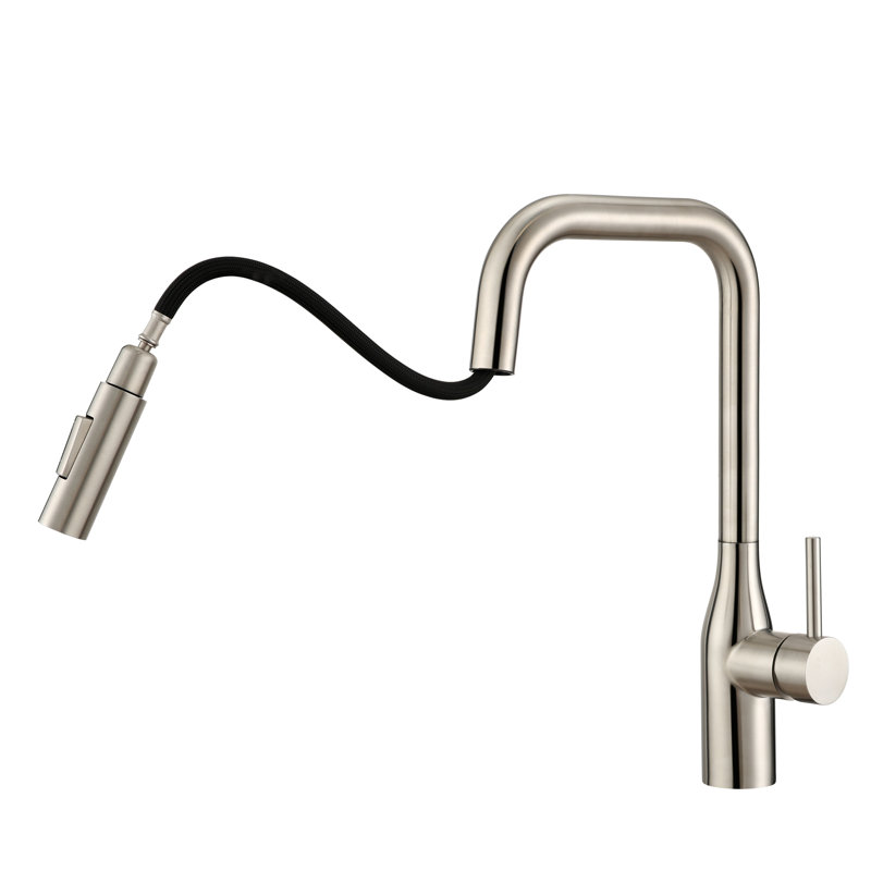 Sammi High Arc One-Handle Pull-Down Classic Kitchen Faucet, 360 Swivel, Brushed Nickel, Brushed Nickel