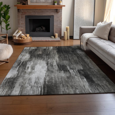 Premium Machine Washable Cerrito AMF567 Gray Rug