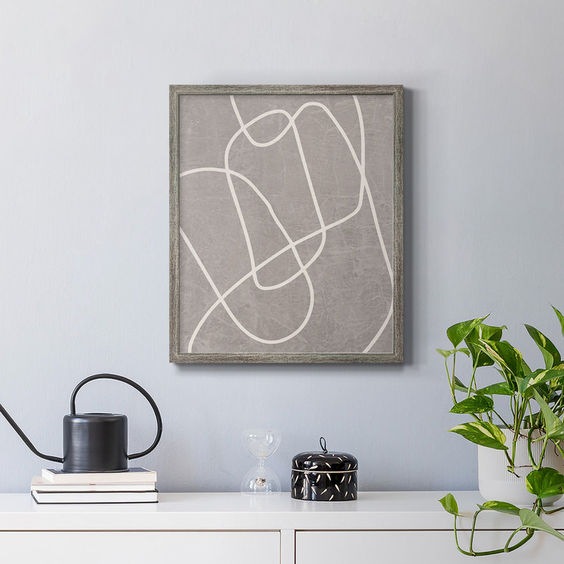 Toile encadrée de qualité supérieure Fissures II - prête à être accrochée, Argent patiné, H 24 po x l 20 po