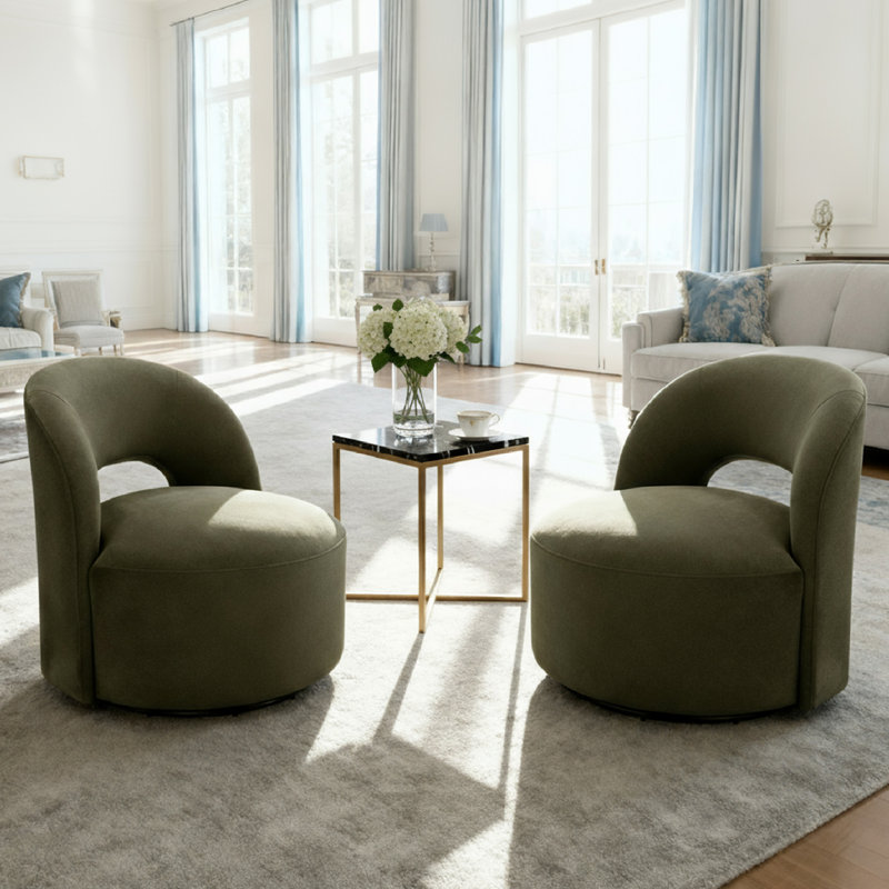 Denison 32'' Swivel Accent Chair, Vesper Forest