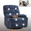 Fauteuil inclinable et chauffant Comfort, métal et bois, salon moderne