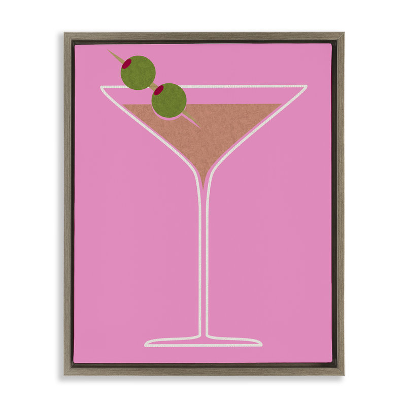 "Dirty Martini" sur toile encadrée par Daphne Polselli, Cadre flottant orme Montalcino, H 31 po x l 25 po