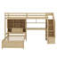 Lit mezzanine avec bureau intégré et escalier, avec compartiments de rangement et tablettes-1438940052