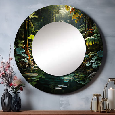 Caraibe Jungle Adventure - miroir unique de plage, grand miroir mural bord de mer, impression sur métal