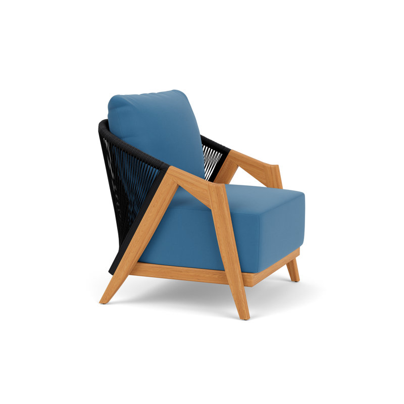 Alpine Outdoor Teak Lounge Chair, Bamboo Bay Sky