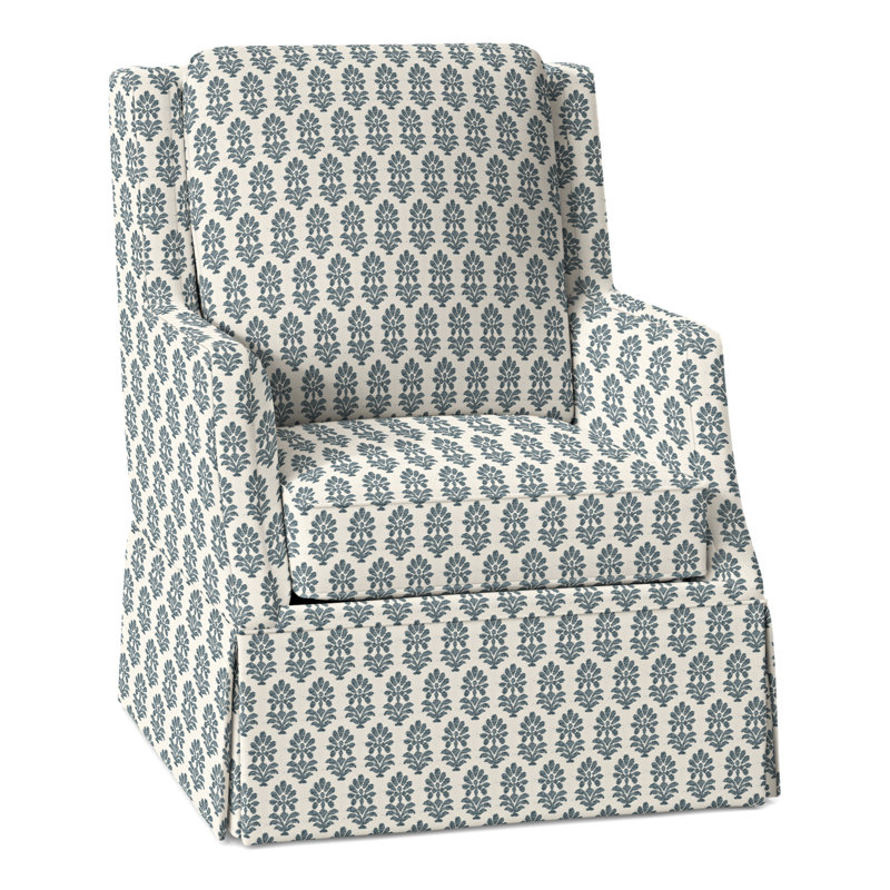 Fauteuil tournant Savannah, Perigold Francine bleu fumée