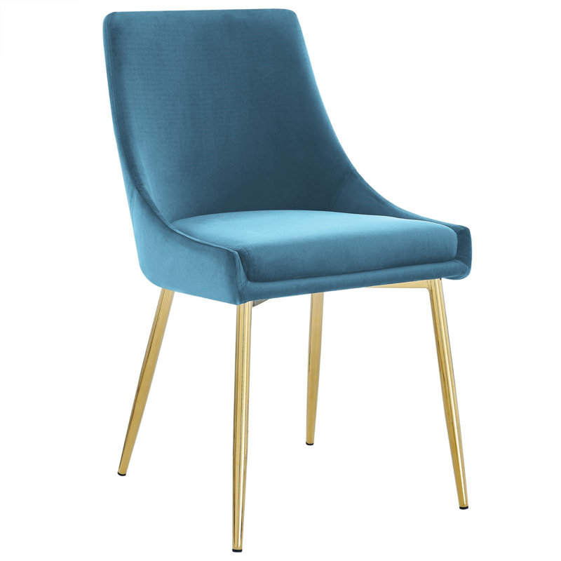 Chaises de salle à manger en velours Modway Viscount Performance, Bleu sarcelle