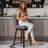 Eriqa Swivel 30.6'' Bar Stool, Blue Grey-725924744
