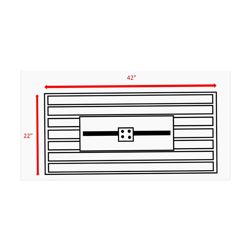 Foyer rectangulaire en métal 43 po, Gris