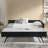 Black Velvet Full Size Upholstered Bed With Trundle, Comfortable Back And , Vertical Stripe Design, Great For Office Living Room, Easy Assembly, Eucalyptus Frame Daybed In Pattern A Contemporary