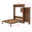 Lit escamotable avec plusieurs tablettes de rangement et décoration à persiennes-432610627