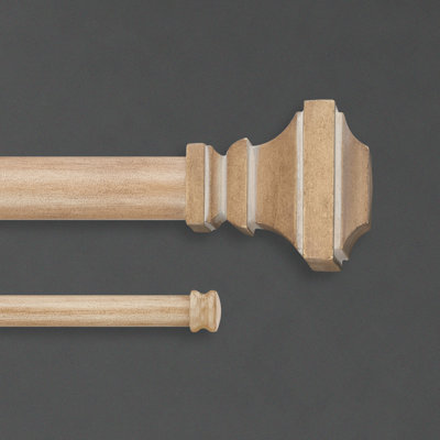 Cambria Designer Series Farmhouse Homestead Square 1 1/8 Inch Dia. Fixed Length Double Rod Set