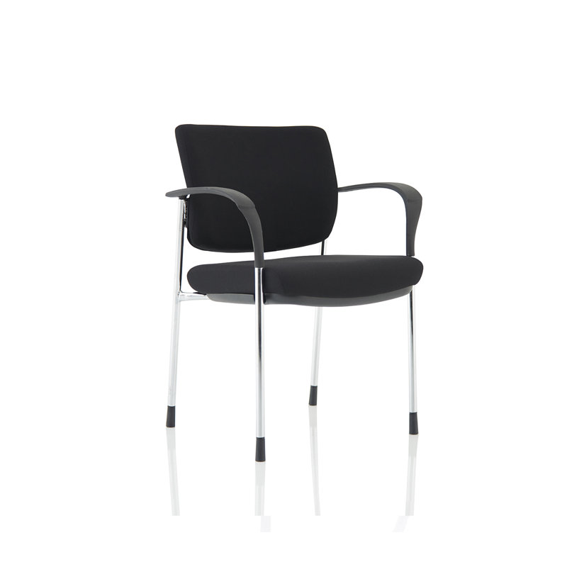 Margia Upholstered Armchair, Chrome, Black
