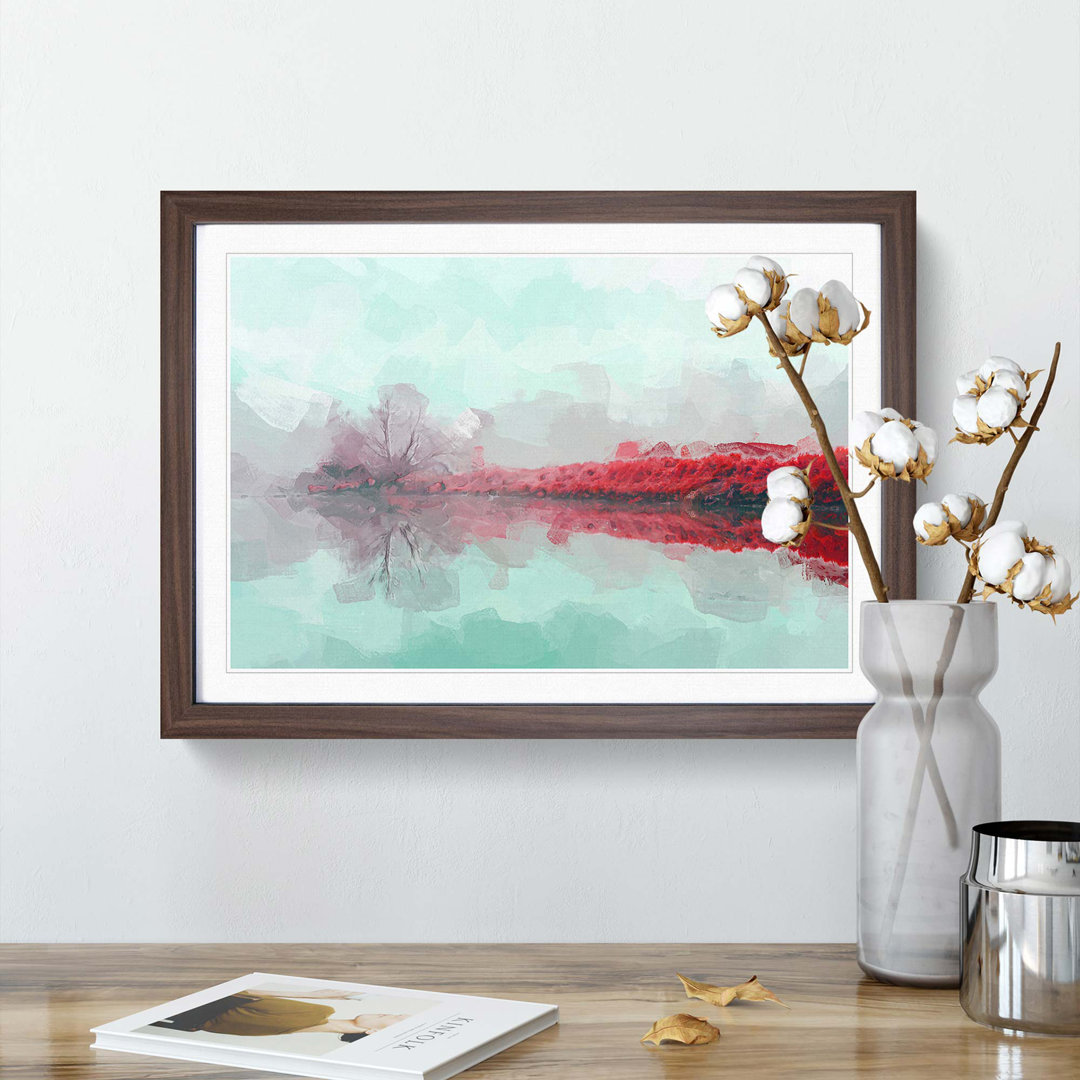 Fog over a Lake in Ellensburg in Abstract - Framed Print