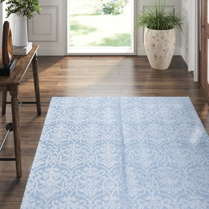 Hand-Knotted High-Quality Light Blue Area Rug