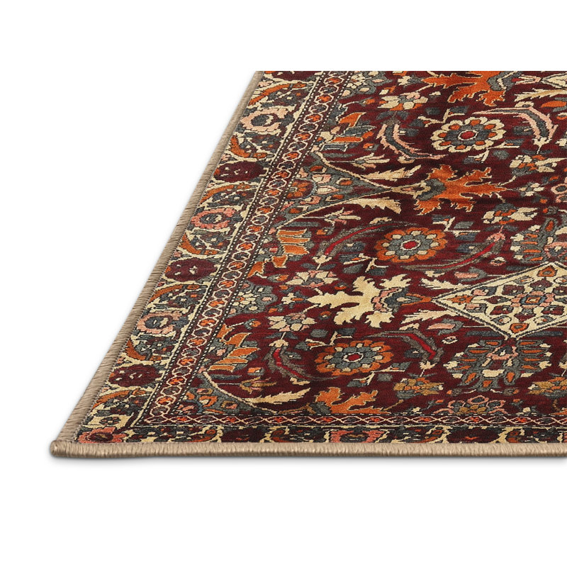 Tapis traditionnel 100% lavable à la machine 2553, Rectangle 3 pi x 5 pi