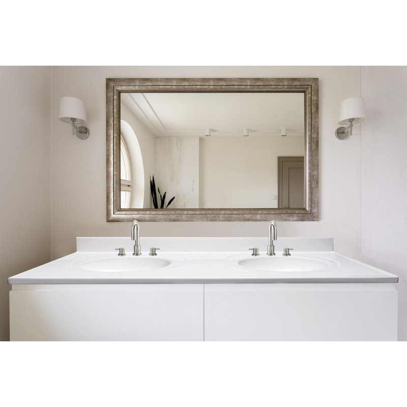 Dessus de meuble-lavabo en marbre de culture 61 po, deux lavabos avec dosseret, blanc
