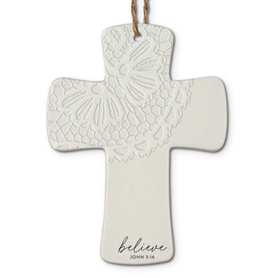 Ornement en forme de croix en forme de croix texturée Believe
