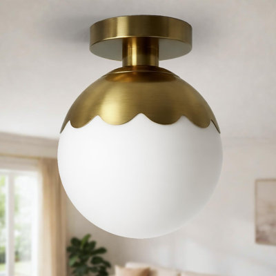 7.87" W 1-Light Globe Semi Flush Mount