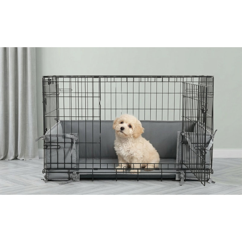 Soft Bumper for Dog Crate with Attachment Ties, Crate Accessory (Cage Not Included), Fits 36"x22" Crates