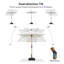 Parasol de marché de 6 pi x 6 pi avec parasol de table en aluminium avec bouton-poussoir inclinable et 8 parasols robustes pour la terrasse